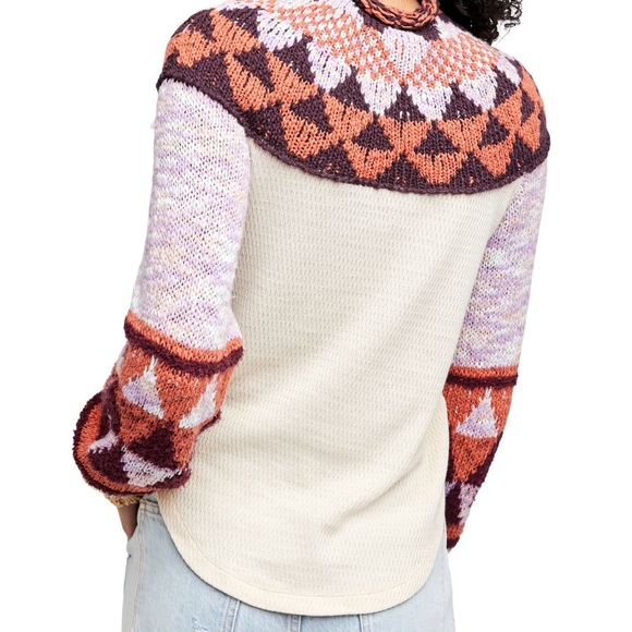 NWT $128 Free People Swit The Small Stuff Pullover Femme Combo Size XL - Picture 3 of 8